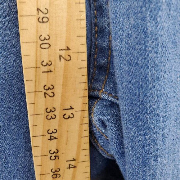 Fashion Nova Jeans Womens 16 Blue Distressed Flare High Waist Stretch Denim - Picture 6 of 10